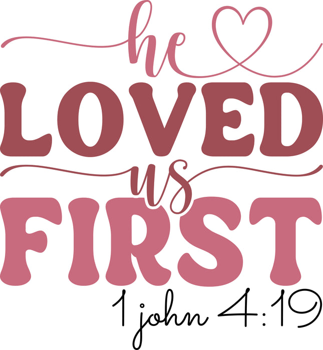 John 4:19 Love 100% Cotton Fabric Panel Block R2168