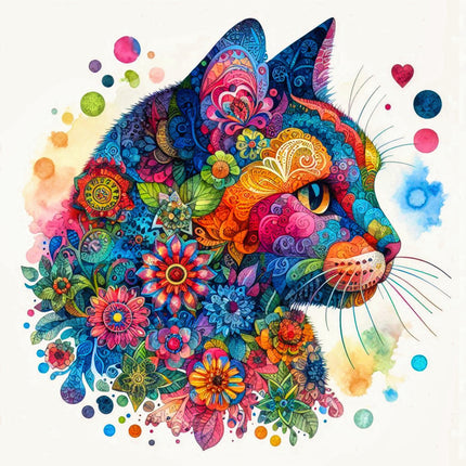 FLORAL CAT FABRIC PANEL