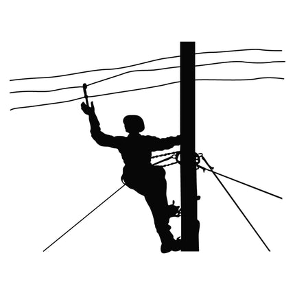 Lineman Silhouette 100% Cotton Fabric Panel Block R23500