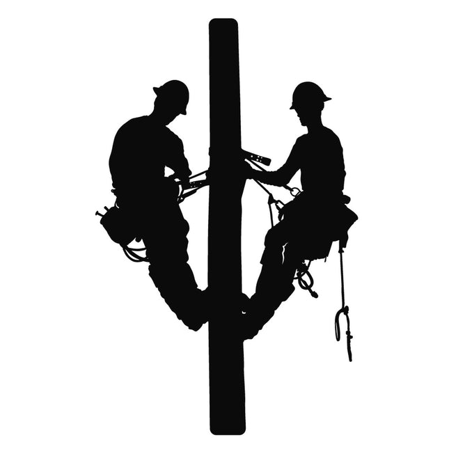 Lineman Silhouette 100% Cotton Fabric Panel Block R23800