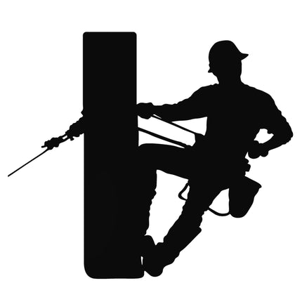 Lineman Silhouette 100% Cotton Fabric Panel Block R23900