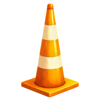 Construction Cone 100% Cotton Fabric Panel Block R24523