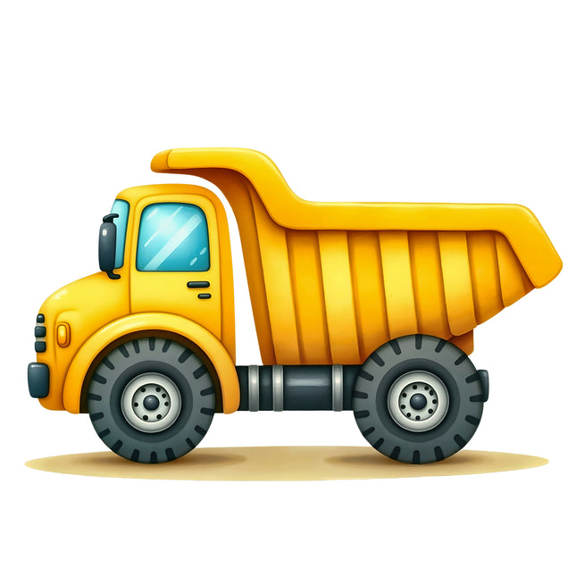 Dump Truck 100% Cotton Fabric Panel Block R26353