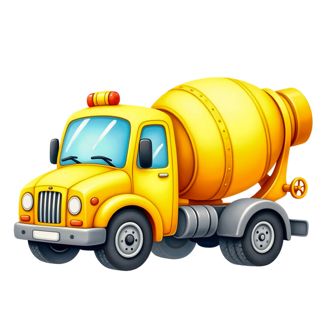 Concrete Cement Truck 100% Cotton Fabric Panel Block R26521