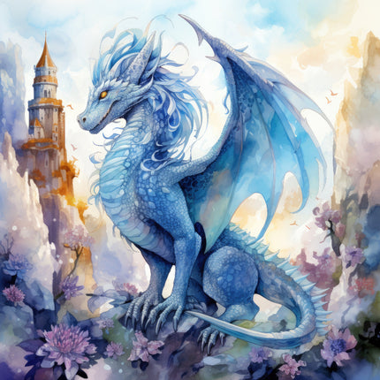 Dragon 100% Cotton Fabric Panel Block Quilt Square R5669