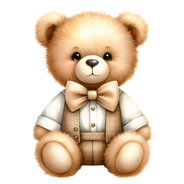 Teddy Bear 100% Cotton Fabric Panel Block S100