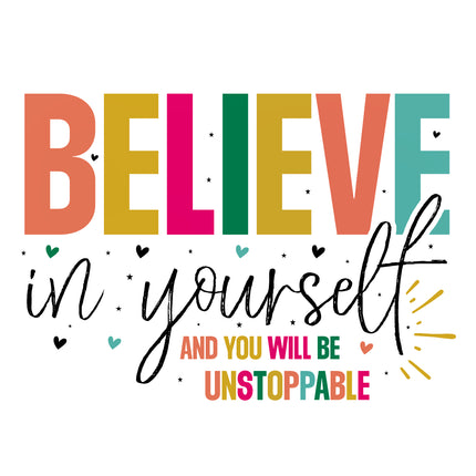 Motivational Positive Quote 100% Cotton Fabric Panel Block S1002