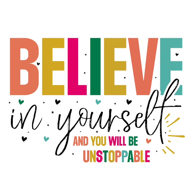 Motivational Positive Quote 100% Cotton Fabric Panel Block S1002