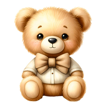 Teddy Bear 100% Cotton Fabric Panel Block S102