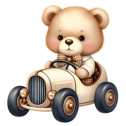 Teddy Bear 100% Cotton Fabric Panel Block S104