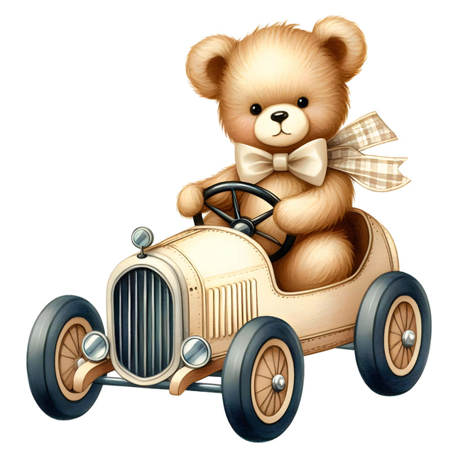 Teddy Bear 100% Cotton Fabric Panel Block S105