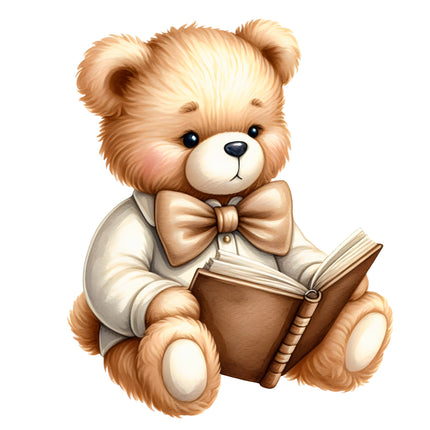 Teddy Bear 100% Cotton Fabric Panel Block S113