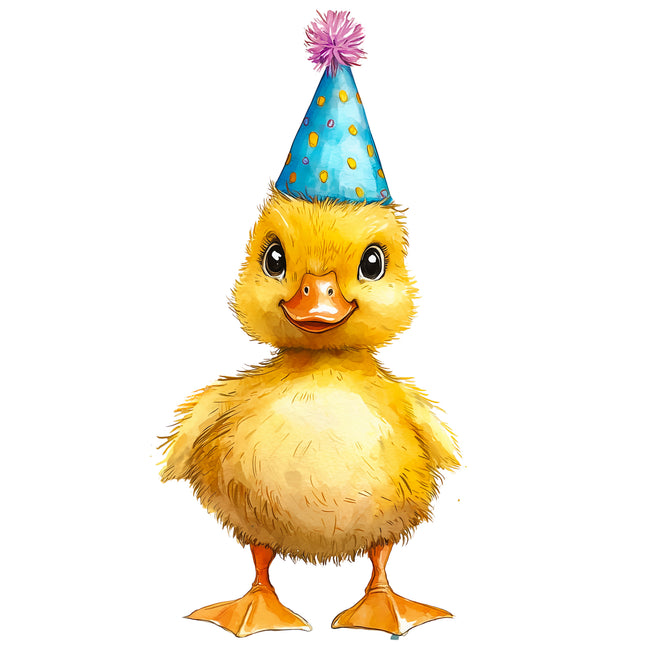 Birthday Duck Duckling 100% Cotton Fabric Panel Block S133