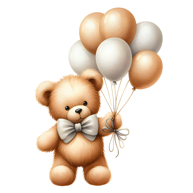 Teddy Bear 100% Cotton Fabric Panel Block S146