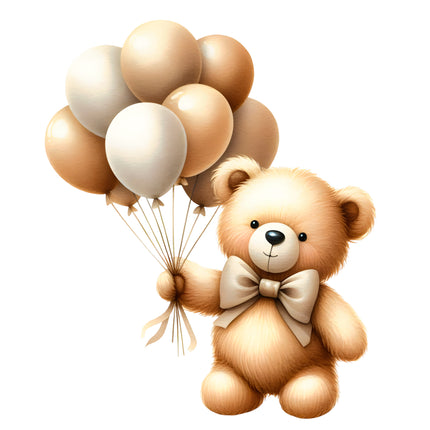 Teddy Bear 100% Cotton Fabric Panel Block S147