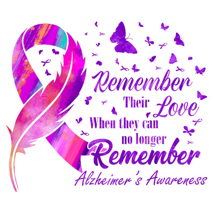 Alzheimer's Awareness Purple Ribbon 100% Cotton Fabric Panel Block S213