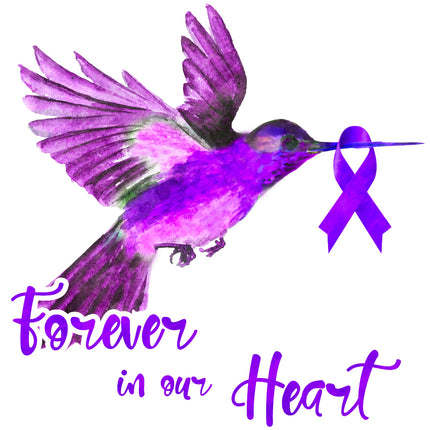 Alzheimer's Awareness Purple Ribbon 100% Cotton Fabric Panel Block S214