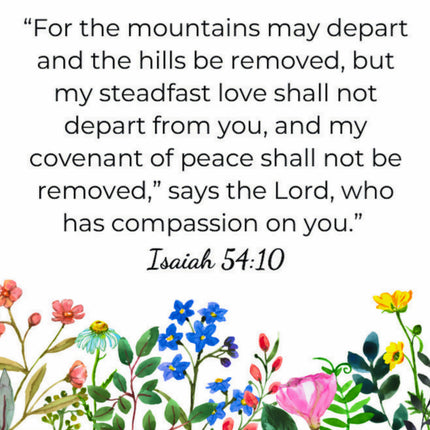 Isaiah 54:10 Faith Scripture 100% Cotton Fabric Panel Block S277