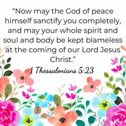 Thessalonians 5:23 Faith Scripture 100% Cotton Fabric Panel Block S278