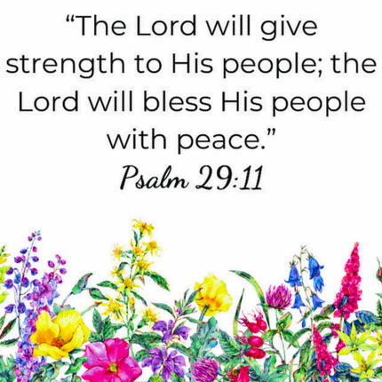 Psalm 29:11 Faith Scripture 100% Cotton Fabric Panel Block S283