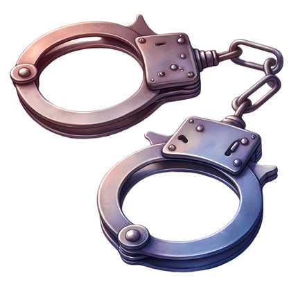 Handcuffs 100% Cotton Fabric Panel Block S3051