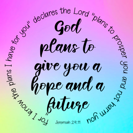 Jeremiah 29:11 Faith Scripture 100% Cotton Fabric Panel Block S402