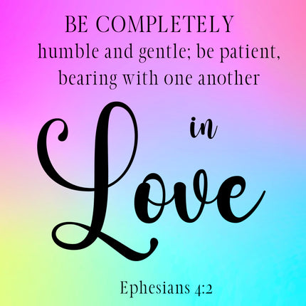 Ephesians 4:2 Faith Scripture 100% Cotton Fabric Panel Block S404