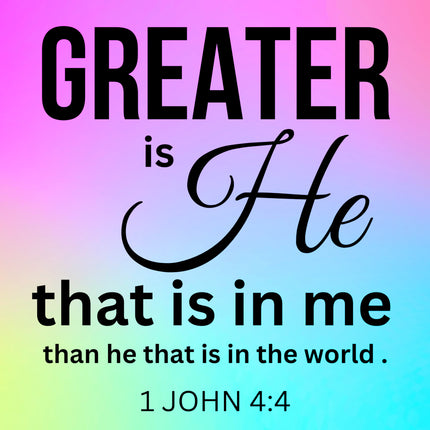 John 4:4 Faith Scripture 100% Cotton Fabric Panel Block S406