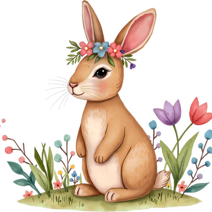 Bunny Rabbit 100% Cotton Fabric Panel Block S4150