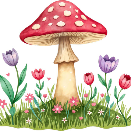 Mushroom 100% Cotton Fabric Panel Block S4153