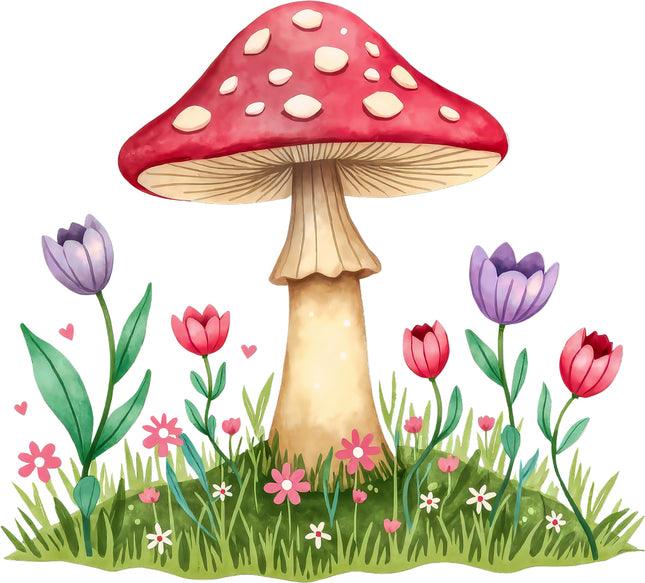 Mushroom 100% Cotton Fabric Panel Block S4153