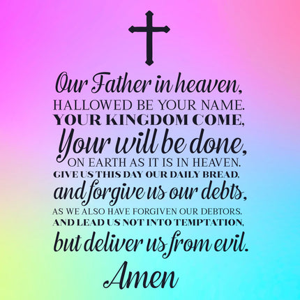 Lord's Prayer Faith 100% Cotton Fabric Panel Block S500