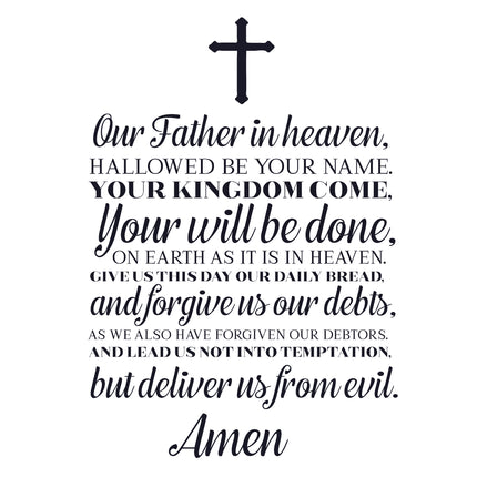 Lord's Prayer Faith 100% Cotton Fabric Panel Block S505
