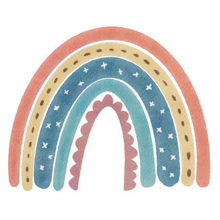 Pastel Rainbow 100% Cotton Fabric Panel Block S50