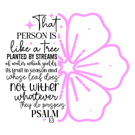Psalm 1:13 Scripture 100% Cotton Fabric Panel Block S5100