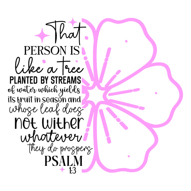 Psalm 1:13 Scripture 100% Cotton Fabric Panel Block S5100