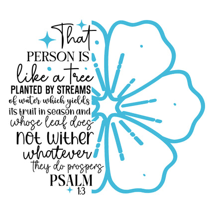 Psalm 1:13 Scripture 100% Cotton Fabric Panel Block S5101