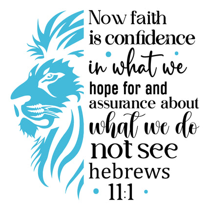 Hebrews 11:1 Scripture 100% Cotton Fabric Panel Block S5103