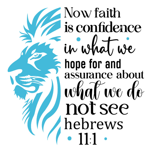 Hebrews 11:1 Scripture 100% Cotton Fabric Panel Block S5103