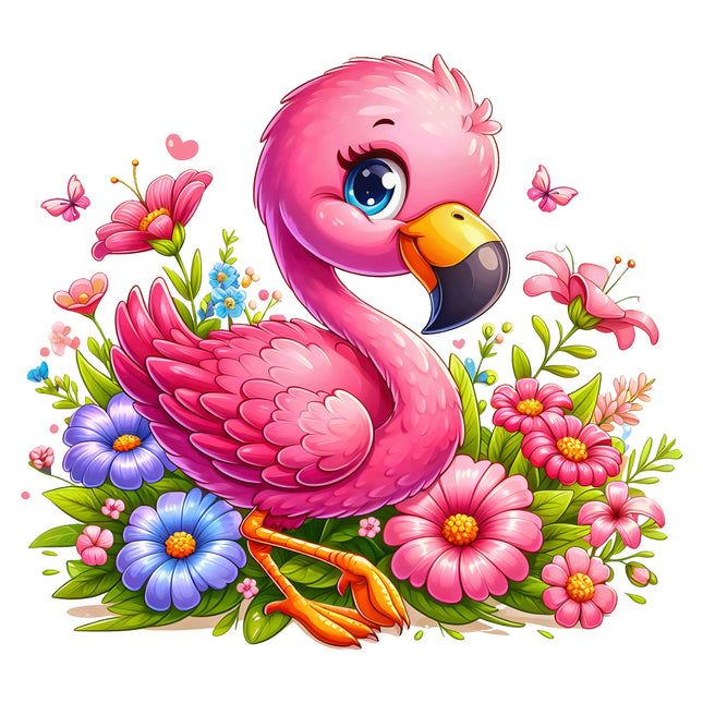 flamingo cotton quilt panel