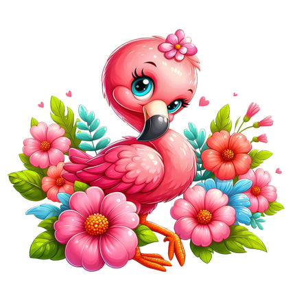 flamingo cotton quilt panel