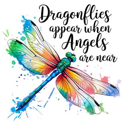 Dragonflies Appear When Angels Are Near 100% Cotton Fabric Panel Block S607