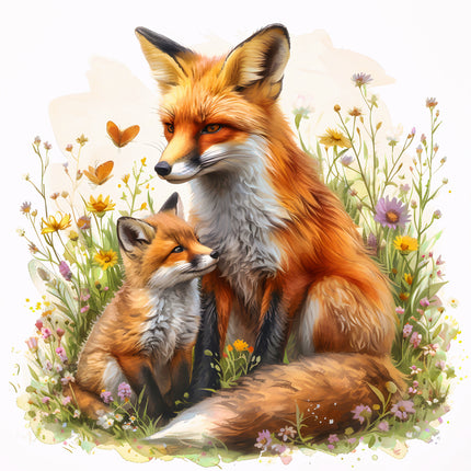fox cotton fabric panel