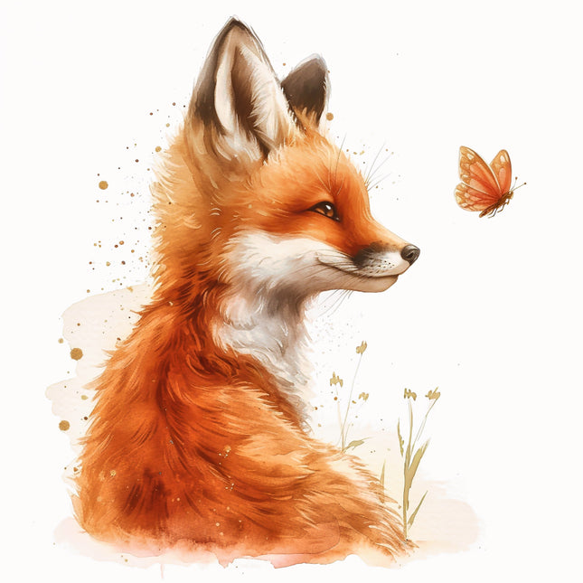 fox cotton fabric panel