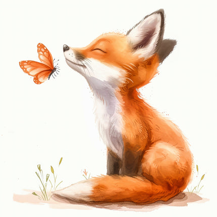 fox cotton fabric panel