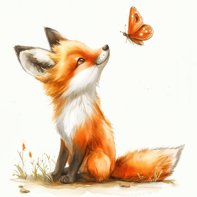 fox cotton fabric panel