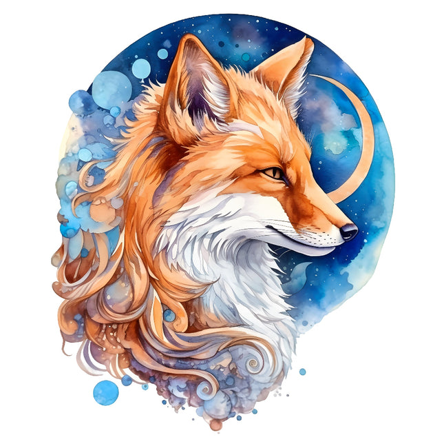 A digitally printed fabric panel featuring a fox