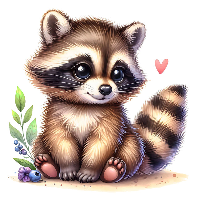 Raccoon 100% Cotton Fabric Panel Block SA11