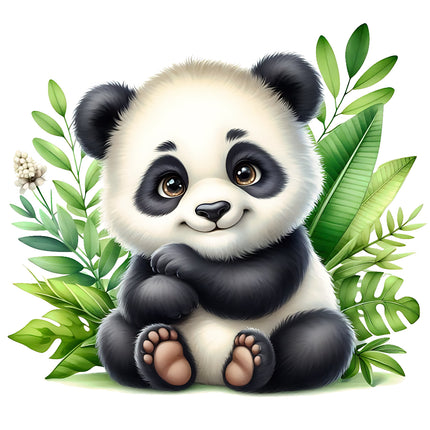 Safari Panda Bear 100% Cotton Fabric Panel Block SA15