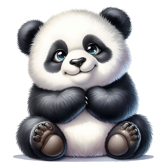 Panda Bear 100% Cotton Fabric Panel Block SA18